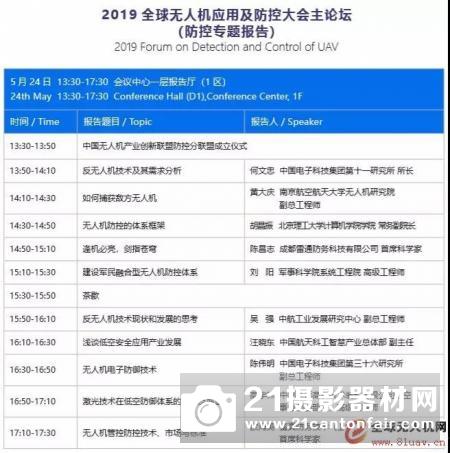 2019全球无人机应用及防控大会会议日程